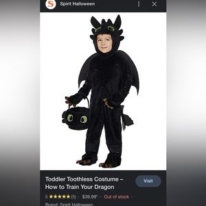 Toddler Toothless Costume – How to Train Your Dragon size 3-4 toddler